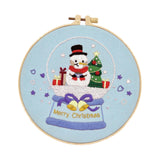 Maxbell Christmas Embroidery Kit for Beginner with Instruction Starters Cross Stitch Snowman