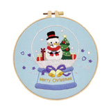 Maxbell Christmas Embroidery Kit for Beginner with Instruction Starters Cross Stitch Snowman