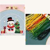 Maxbell Christmas Embroidery Kit for Beginner with Instruction Starters Cross Stitch Snowman