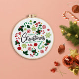 Maxbell Christmas Embroidery Kit for Beginner with Instruction Starters Cross Stitch Scarves