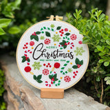 Maxbell Christmas Embroidery Kit for Beginner with Instruction Starters Cross Stitch Scarves