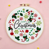 Maxbell Christmas Embroidery Kit for Beginner with Instruction Starters Cross Stitch Scarves