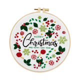 Maxbell Christmas Embroidery Kit for Beginner with Instruction Starters Cross Stitch Scarves