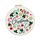 Maxbell Christmas Embroidery Kit for Beginner with Instruction Starters Cross Stitch Scarves