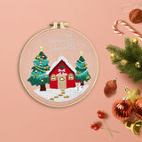 Maxbell Christmas Embroidery Kit for Beginner with Instruction Starters Cross Stitch House