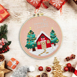 Maxbell Christmas Embroidery Kit for Beginner with Instruction Starters Cross Stitch House