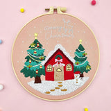 Maxbell Christmas Embroidery Kit for Beginner with Instruction Starters Cross Stitch House