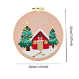 Maxbell Christmas Embroidery Kit for Beginner with Instruction Starters Cross Stitch House