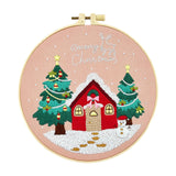 Maxbell Christmas Embroidery Kit for Beginner with Instruction Starters Cross Stitch House