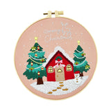 Maxbell Christmas Embroidery Kit for Beginner with Instruction Starters Cross Stitch House