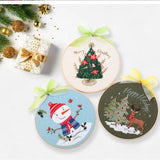Maxbell Christmas Embroidery Starter Kit with Embroidery Hoop Beginners Cross Stitch Christmas Tree