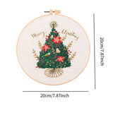 Maxbell Christmas Embroidery Starter Kit with Embroidery Hoop Beginners Cross Stitch Christmas Tree