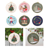 Maxbell Christmas Embroidery Starter Kit with Embroidery Hoop Beginners Cross Stitch Christmas Tree