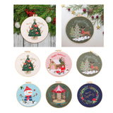 Maxbell Christmas Embroidery Starter Kit with Embroidery Hoop Beginners Cross Stitch Christmas Tree