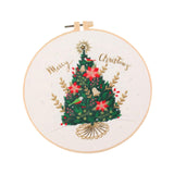 Maxbell Christmas Embroidery Starter Kit with Embroidery Hoop Beginners Cross Stitch Christmas Tree