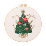 Maxbell Christmas Embroidery Starter Kit with Embroidery Hoop Beginners Cross Stitch Christmas Tree
