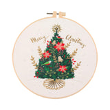 Maxbell Christmas Embroidery Starter Kit with Embroidery Hoop Beginners Cross Stitch Christmas Tree