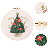Maxbell Christmas Embroidery Starter Kit with Embroidery Hoop Beginners Cross Stitch Christmas Tree