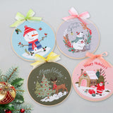 Maxbell Christmas Embroidery Starter Kit with Embroidery Hoop Beginners Cross Stitch Santa Claus