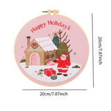 Maxbell Christmas Embroidery Starter Kit with Embroidery Hoop Beginners Cross Stitch Santa Claus