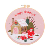 Maxbell Christmas Embroidery Starter Kit with Embroidery Hoop Beginners Cross Stitch Santa Claus