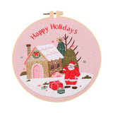 Maxbell Christmas Embroidery Starter Kit with Embroidery Hoop Beginners Cross Stitch Santa Claus