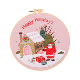 Maxbell Christmas Embroidery Starter Kit with Embroidery Hoop Beginners Cross Stitch Santa Claus
