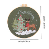 Maxbell Christmas Embroidery Starter Kit with Embroidery Hoop Beginners Cross Stitch Elk