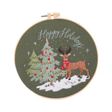 Maxbell Christmas Embroidery Starter Kit with Embroidery Hoop Beginners Cross Stitch Elk