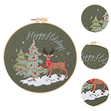 Maxbell Christmas Embroidery Starter Kit with Embroidery Hoop Beginners Cross Stitch Elk