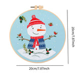 Maxbell Christmas Embroidery Starter Kit with Embroidery Hoop Beginners Cross Stitch Snowman