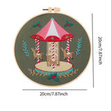 Maxbell Christmas Embroidery Starter Kit with Embroidery Hoop Beginners Cross Stitch Carousel