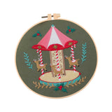 Maxbell Christmas Embroidery Starter Kit with Embroidery Hoop Beginners Cross Stitch Carousel