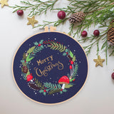 Maxbell Christmas Embroidery Starter Kit with Embroidery Hoop Beginners Cross Stitch Plant