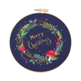 Maxbell Christmas Embroidery Starter Kit with Embroidery Hoop Beginners Cross Stitch Plant