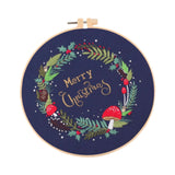 Maxbell Christmas Embroidery Starter Kit with Embroidery Hoop Beginners Cross Stitch Plant
