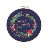 Maxbell Christmas Embroidery Starter Kit with Embroidery Hoop Beginners Cross Stitch Plant