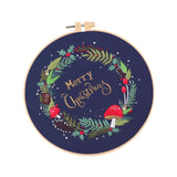 Maxbell Christmas Embroidery Starter Kit with Embroidery Hoop Beginners Cross Stitch Plant