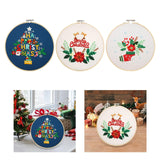 Maxbell Christmas Embroidery Kit for Beginner Handwork Art Handmade Sewing Craft Set Christmas Tree