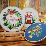 Maxbell Christmas Embroidery Kit for Beginner Handwork Art Handmade Sewing Craft Set Christmas Tree