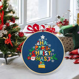 Maxbell Christmas Embroidery Kit for Beginner Handwork Art Handmade Sewing Craft Set Christmas Tree