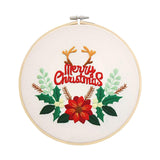 Maxbell Christmas Embroidery Kit for Beginner Handwork Art Handmade Sewing Craft Set Christmas Antlers