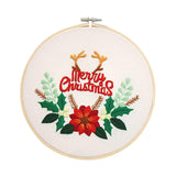 Maxbell Christmas Embroidery Kit for Beginner Handwork Art Handmade Sewing Craft Set Christmas Antlers