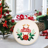 Maxbell Christmas Embroidery Kit for Beginner Handwork Art Handmade Sewing Craft Set Christmas Antlers