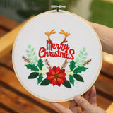 Maxbell Christmas Embroidery Kit for Beginner Handwork Art Handmade Sewing Craft Set Christmas Antlers