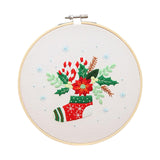 Maxbell Christmas Embroidery Kit for Beginner Handwork Art Handmade Sewing Craft Set Christmas Stocking