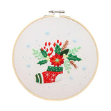 Maxbell Christmas Embroidery Kit for Beginner Handwork Art Handmade Sewing Craft Set Christmas Stocking