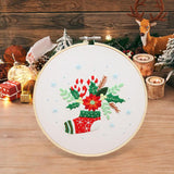 Maxbell Christmas Embroidery Kit for Beginner Handwork Art Handmade Sewing Craft Set Christmas Stocking