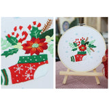 Maxbell Christmas Embroidery Kit for Beginner Handwork Art Handmade Sewing Craft Set Christmas Stocking