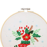 Maxbell Christmas Embroidery Kit for Beginner Handwork Art Handmade Sewing Craft Set Christmas Stocking